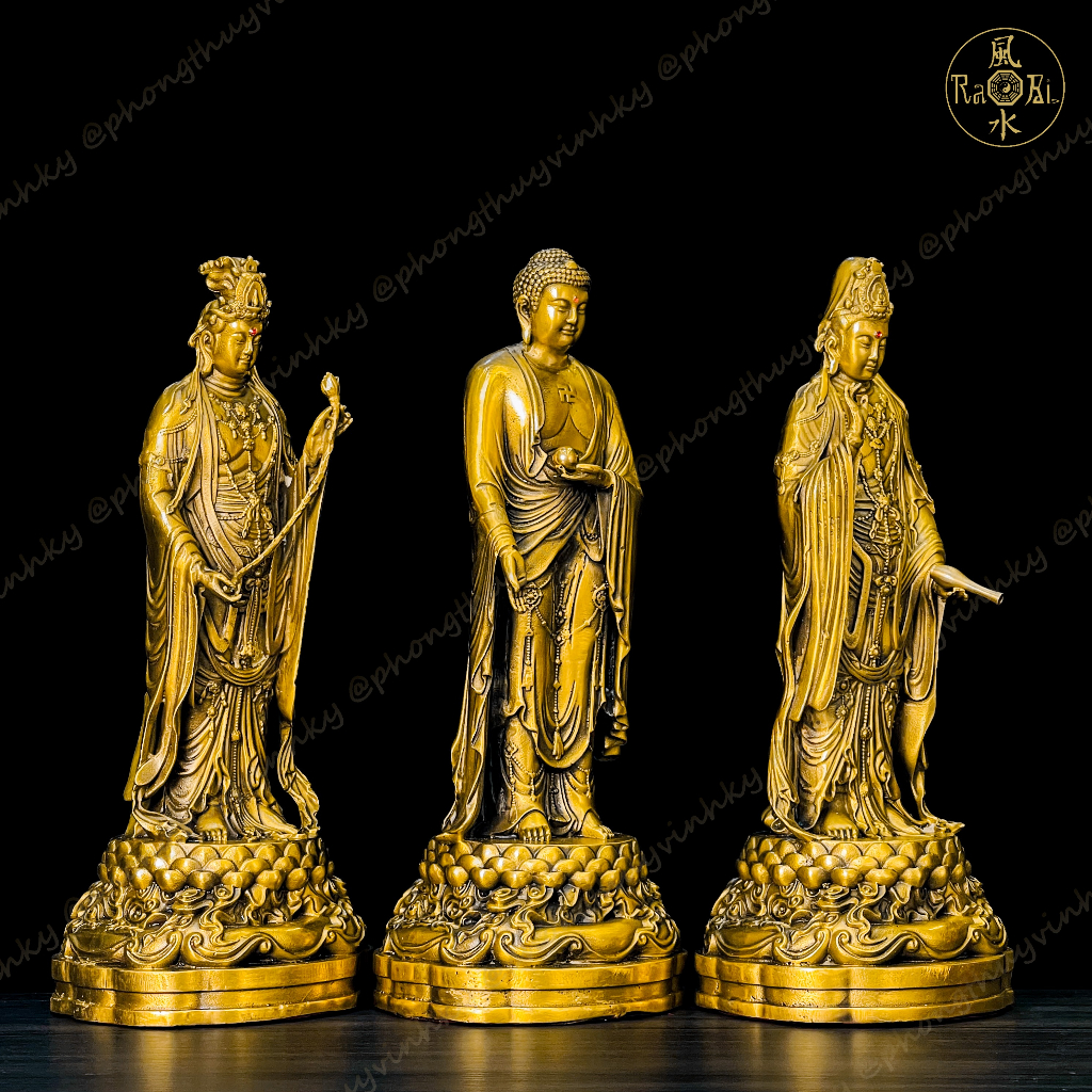 Bộ Tôn Tượng Tây Phương Tam Thánh - Tượng Đồng Thờ Cúng Cao Cấp