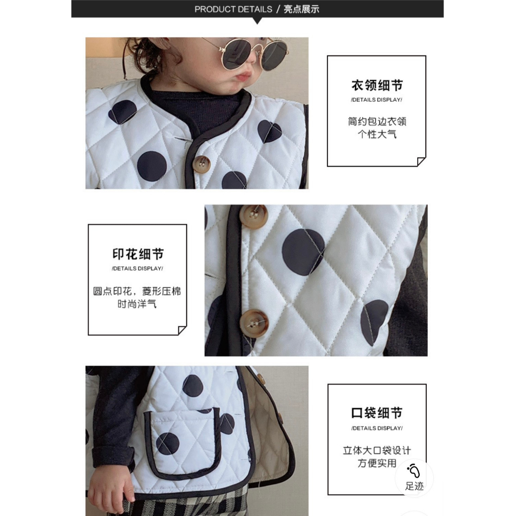 Áo Vest Ghile Mùa Thu Quảng Châu Chần Bông Mỏng Vải Gió Mềm Phối Túi PC Hàn Quốc Cho Bé Trai Bé Gái