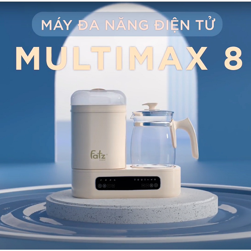 Máy đa năng điện tử Fatzbaby Multimax 8 FB9022BK (tiệt trùng sấy khô, hâm sữa, hầm chậm, đun nước pha sữa, khử clo)