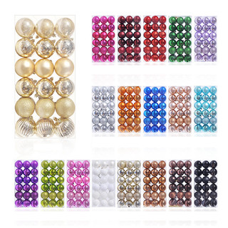 Hộp 24, 36 quả châu trang trí noel 4cm MẪU E19 Trang Trí Noel Treo Cây Thông Trang Trí Giáng Sinh