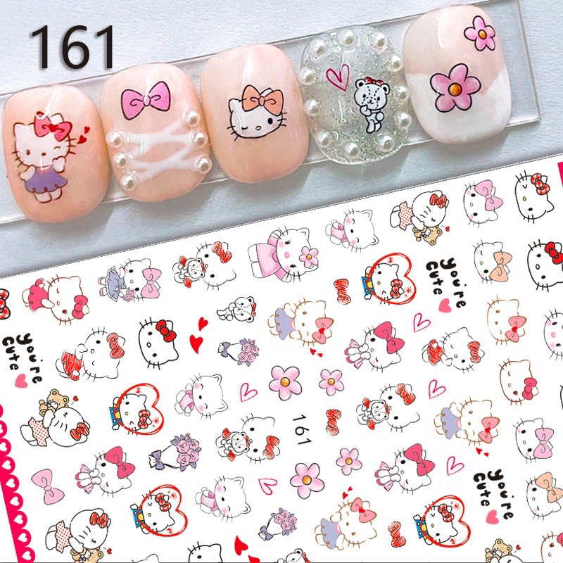 Sticker dán móng tay nail Hello Kitty hoạt hình