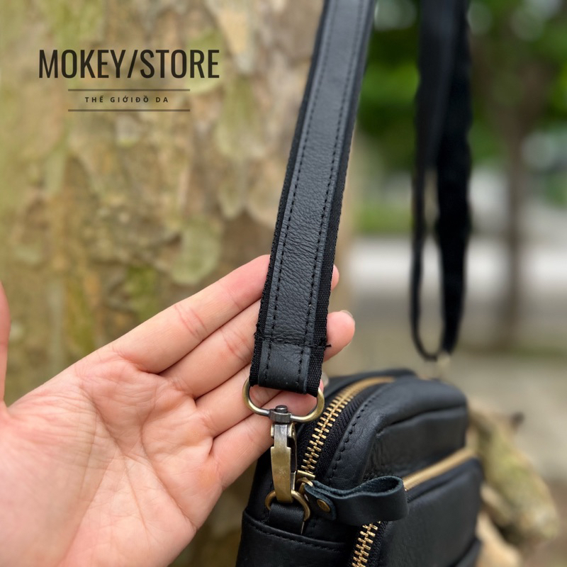 Túi đeo chéo nam, túi da nam Da bò mềm khoá kim loại - Bảo hành 24 tháng