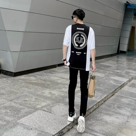 Áo Phông Nam Nữ Phối Họa Tiết An Thuyên New 2023 - Áo Thun Nam Nữ Bản Chữ Thêu Cao Cấp