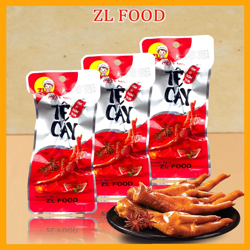 Chân gà vị Tê Cay ZL Food chân 40g-đồ ăn vặt chân gà cay ủ vị tứ xuyên tương thơm ăn liền