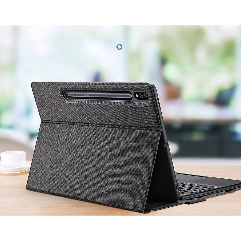 Bao Da Samsung Tab S7 FE, S7/ S7 Plus, S8/S8 Plus, S6 Lite,S6 Lite 2022 Kèm Bàn Phím Có Di Chuột TouchPad Hãng Dux Ducis