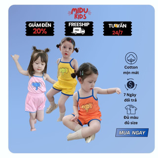 Mẫu Voi Con Midukid Quần Áo Trẻ Em Bé Gái Chất Cotton Cao Cấp Cho Bé 0-5 Tuổi