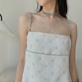 Váy dạ hai dây đính đá 225
