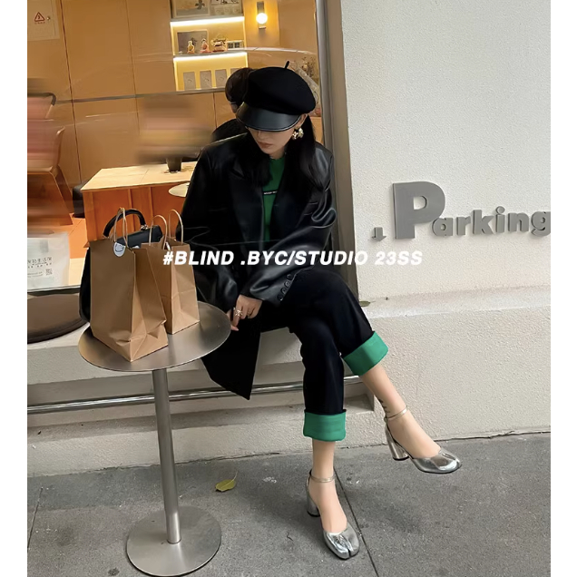 Giày búp bê móng ngựa xỏ mũi cao gót phong cách lolita kiểu gót vuông cho nữ đẹp 2023