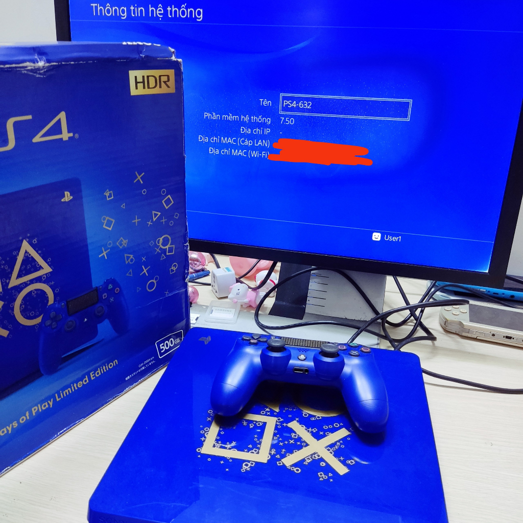 Máy game PS4 Slim 1TB FW9.00 cài sẵn 16-20 game tiếng Việt tem zin chưa bung sửa kèm 1 tay Pro đẹp keng - Likenew BH3T