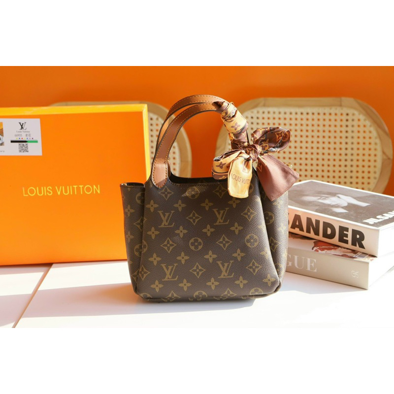 Túi quai xách dáng giỏ bắt cua size 20cm fullbox nam châm bill xinh xắn kèm khăn W266-20