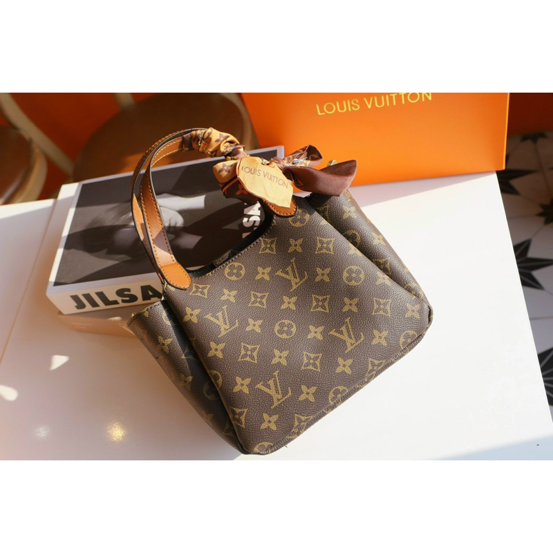 Túi quai xách dáng giỏ bắt cua size 20cm fullbox nam châm bill xinh xắn kèm khăn W266-20