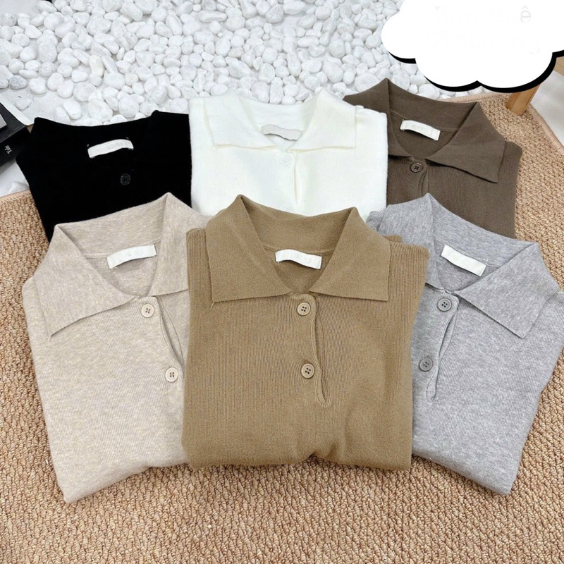 Áo polo trơn  len mongtoghi  tay hến nhiều màu , Xem-studio