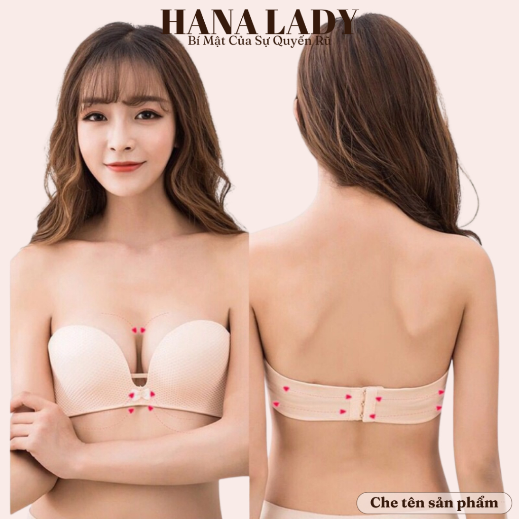 Áo ngực su siêu nâng cúp ngang chống tuột - Áo lót đệm bàn tay dày 3cm nâng độn tạo khe cao cấp