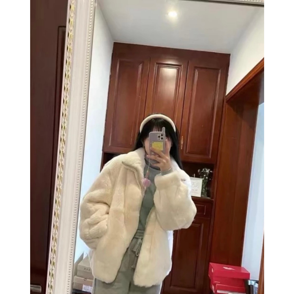 Áo Khoác Lông Thỏ Unisex Form Rộng Thụng Mềm Mịn 2 Lớp Dày Dặn Âm Áp MÀU TRƠN Phong Cách Hàn Quốc Siêu Hot