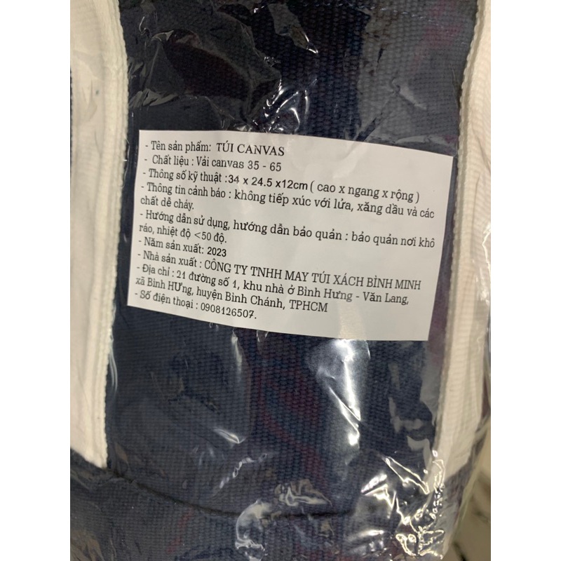 Túi vải canvas Bình Minh