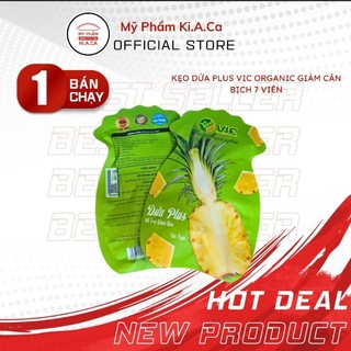 Kẹo dứa Plus giảm cân VIC organic, hỗ trợ giảm mỡ, giảm thèm ăn ( 1 túi 7 viên) hàng cty