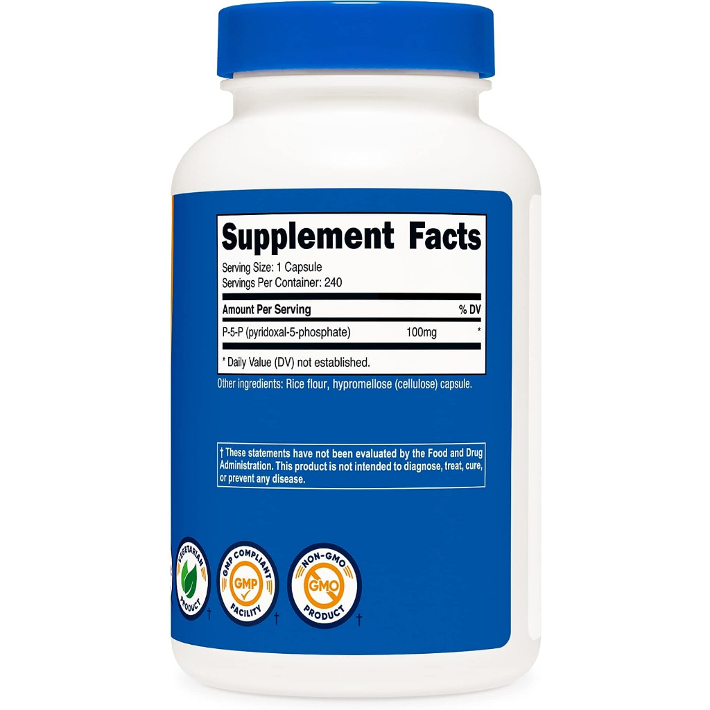 Nutricost P-5-P 100mg 240 viên : Bổ sung Vitamin B6 Pyridoxal Phosphate