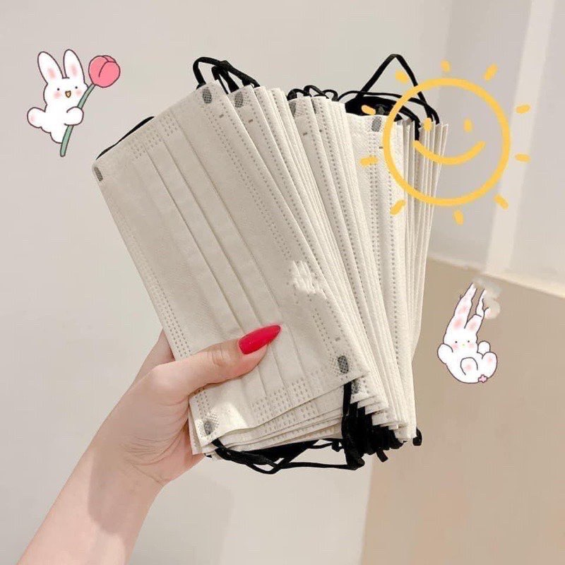 Set 50 cái khẩu trang y tế , Không xù lông