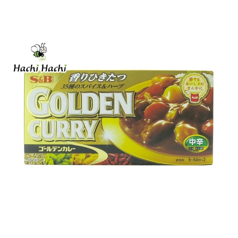 Viên nấu cà ri Nhật Bản Golden Curry S&B 198gr vị cay vừa D Tháng 12/2024