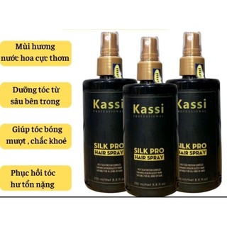 Xịt dưỡng tóc khô xơ KASSI 250ml - Cung cấp độ ẩm bù nước giúp mái tóc suôn mượt giảm tác động nhiệt,khô rối chẻ ngọn .
