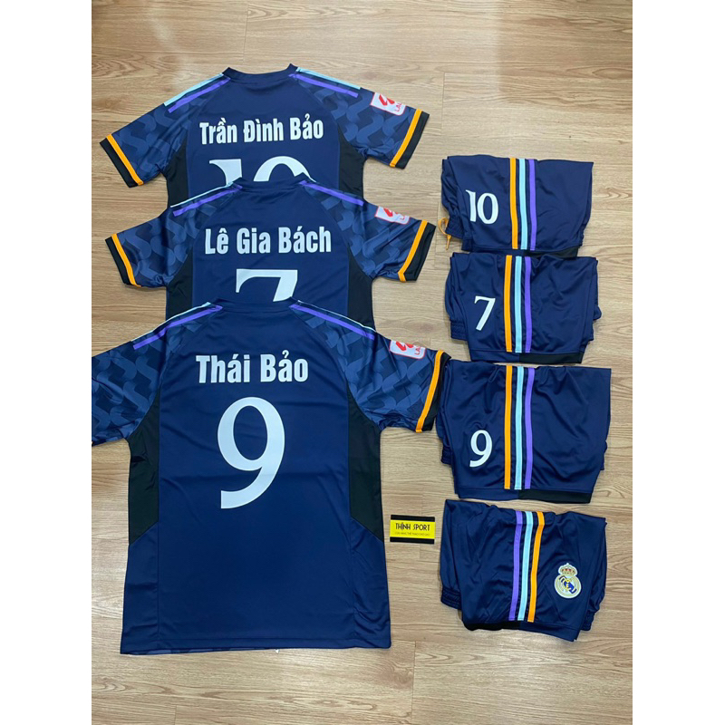 Bộ quần áo đá banh Real Madrid , Bộ quần áo bóng đá in tên và số theo yêu cầu