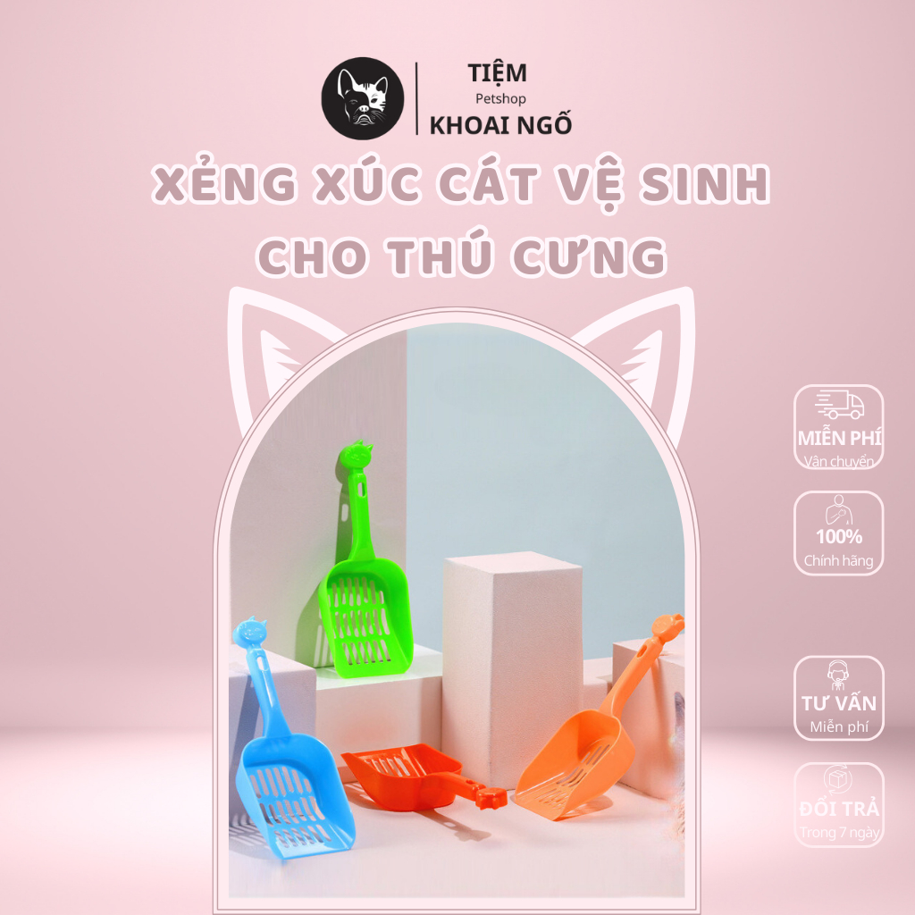 Xẻng Xúc Cát Vệ Sinh Cho Mèo, Hốt Phân Chó Mèo Thiết Kế Đáng Yêu TIEMKHOAINGO 8057