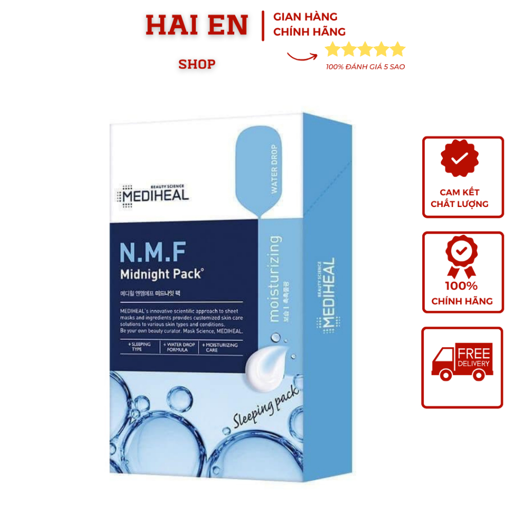 10 Gói Mặt Nạ Ngủ MEDIHEAL - Cấp Nước Cấp Ẩm Giúp Da Căng Mịn