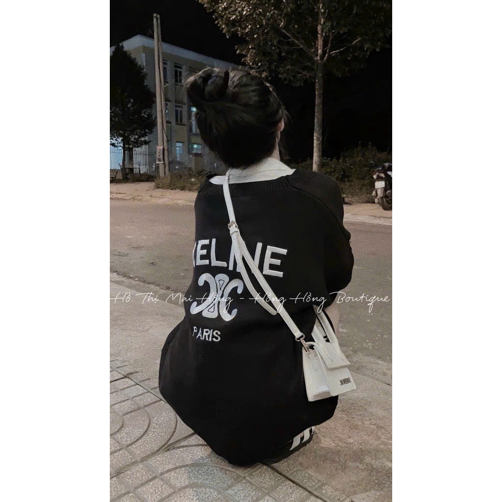 Áo cardigan Len CELINE Paris hàng QC cao cấp form rộng tay bồng cực xinh | BigBuy360 - bigbuy360.vn