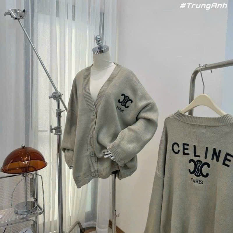Áo cardigan Len CELINE Paris hàng QC cao cấp form rộng tay bồng cực xinh | BigBuy360 - bigbuy360.vn