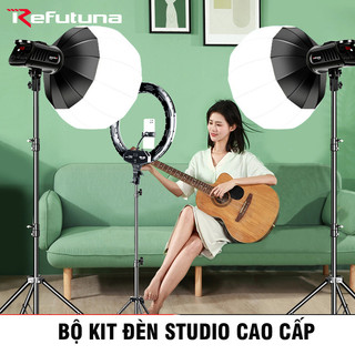 Bộ đèn studio điều chỉnh ánh sáng và độ màu chụp ảnh, quay phim, Livestream chuyên nghiệp, cao 2,8m softbox nhiều loại