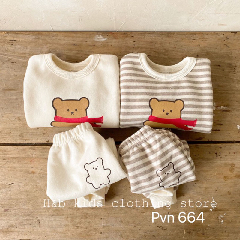 GẤUNƠĐỎ Bộ nỉ cho bé mã 5065