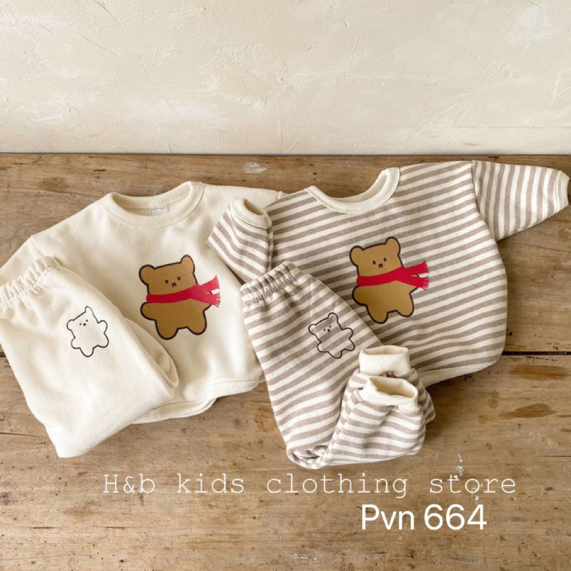 GẤUNƠĐỎ Bộ nỉ cho bé mã 5065