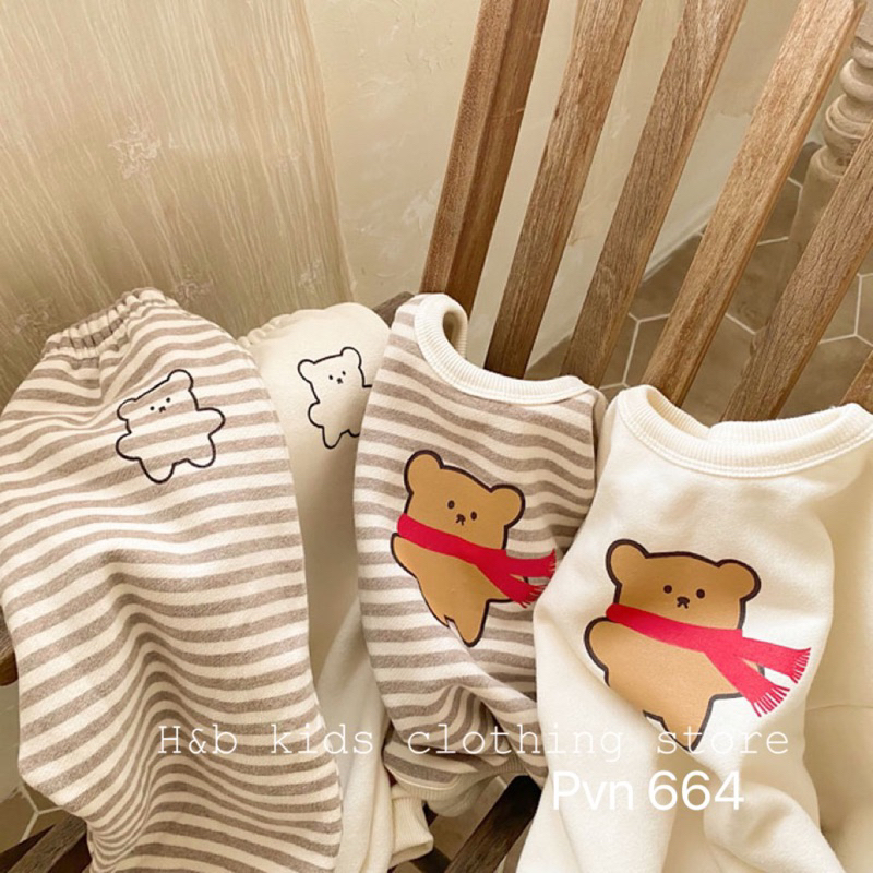 GẤUNƠĐỎ Bộ nỉ cho bé mã 5065