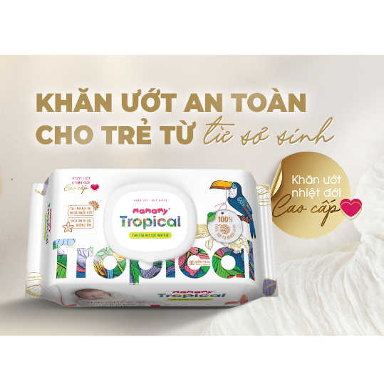 Khăn Ướt Mamamy tropical 90 tờ 100% sợi tự nhiên cho bé - Mini Home