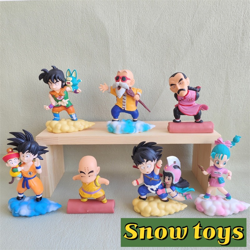 Mô hình Dragon Ball - Mô hình Son Goku Gohan cưỡi mây Bulma Chi Chi Yamcha Quy lão Kame Puar Tao Pai Pai Krillin Songoku