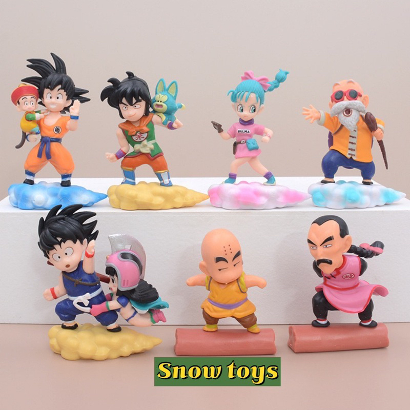 Mô hình Dragon Ball - Mô hình Son Goku Gohan cưỡi mây Bulma Chi Chi Yamcha Quy lão Kame Puar Tao Pai Pai Krillin Songoku
