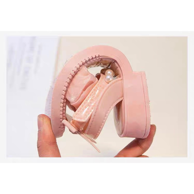 Dép sandal bé gai đính châu quai ngang nhún vải cao cấp đế cao su chông trượt quai ngang nhún