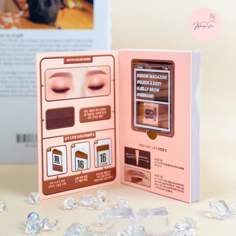 Bột Tán Chân Mày Sixteen Brand 16 Brow Magazine 3.6g Màu 02 Nâu Caramel