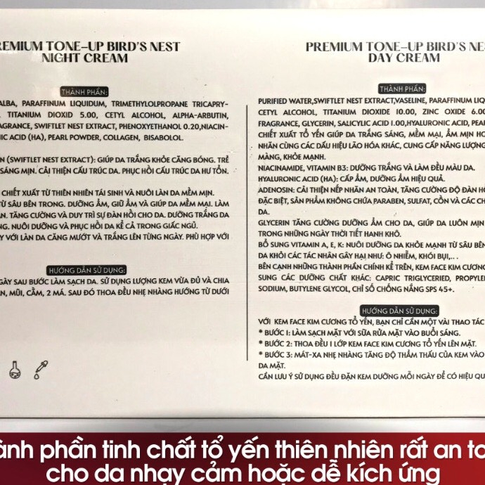 🍀 Bộ Kem Yến Kim Cương MÚI XÙ GORGEOUS Ngày Đêm Dưỡng Da Căng Bóng Se Khít Lỗ Chân Lông