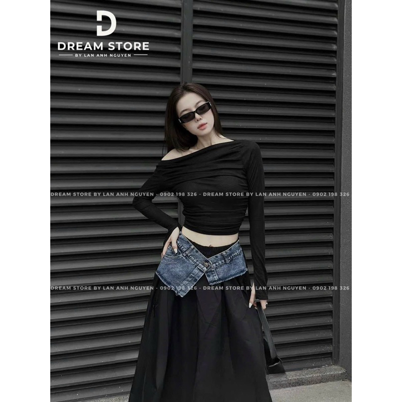 Set áo tay dài phối chân váy maxi