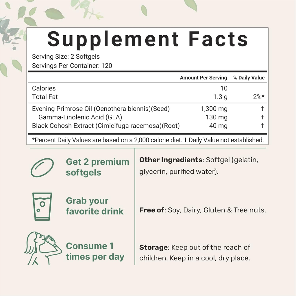 Dầu Hoa Anh Thảo 1300mg - 240 Viên - Cân Bằng Nội Tiết Tố - Giúp Đẹp Da, Tóc, Móng - Blackmores Evening primrose oil