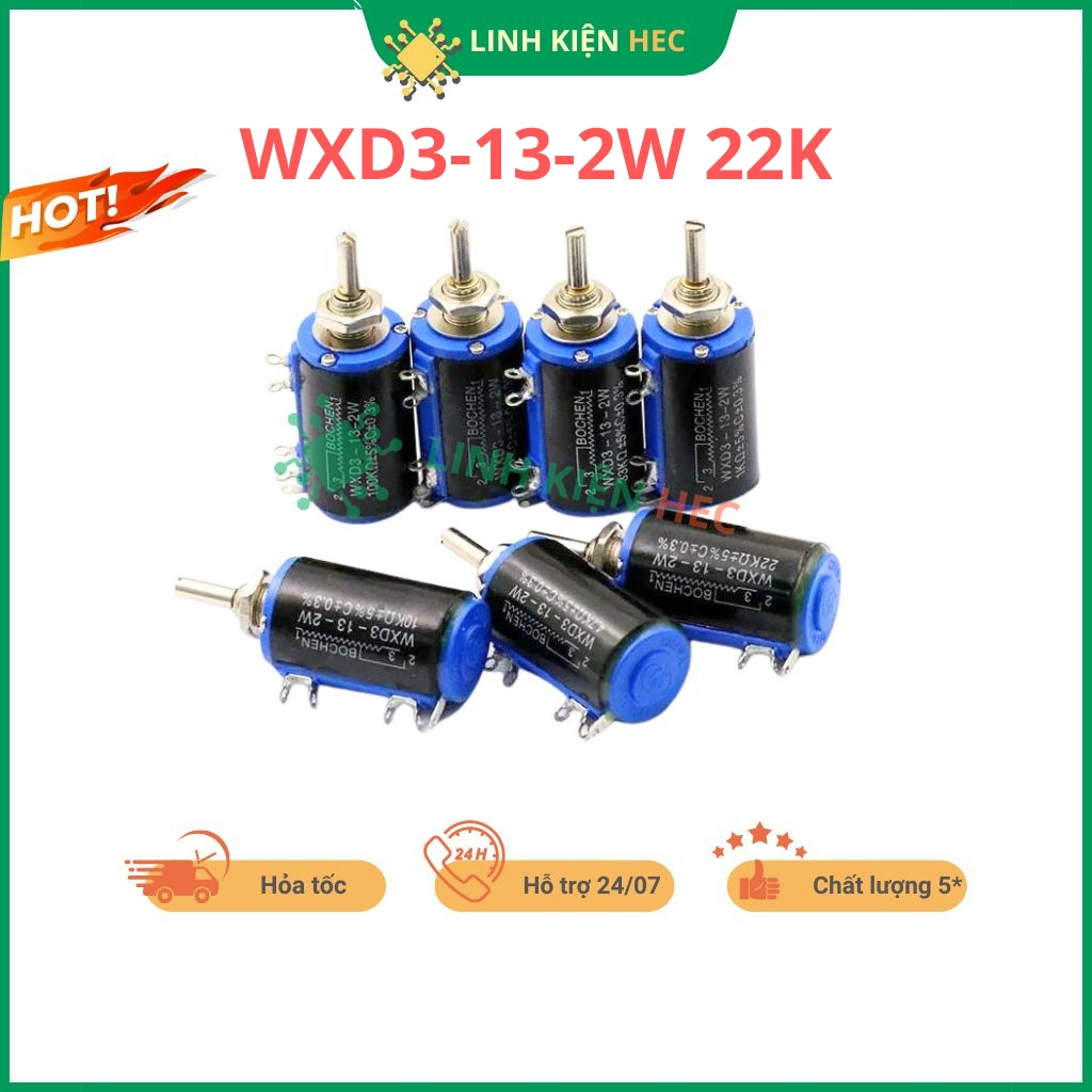 Chiết áp đơn WXD3-13-2W 22K xoay nhiều vòng linhkienhec
