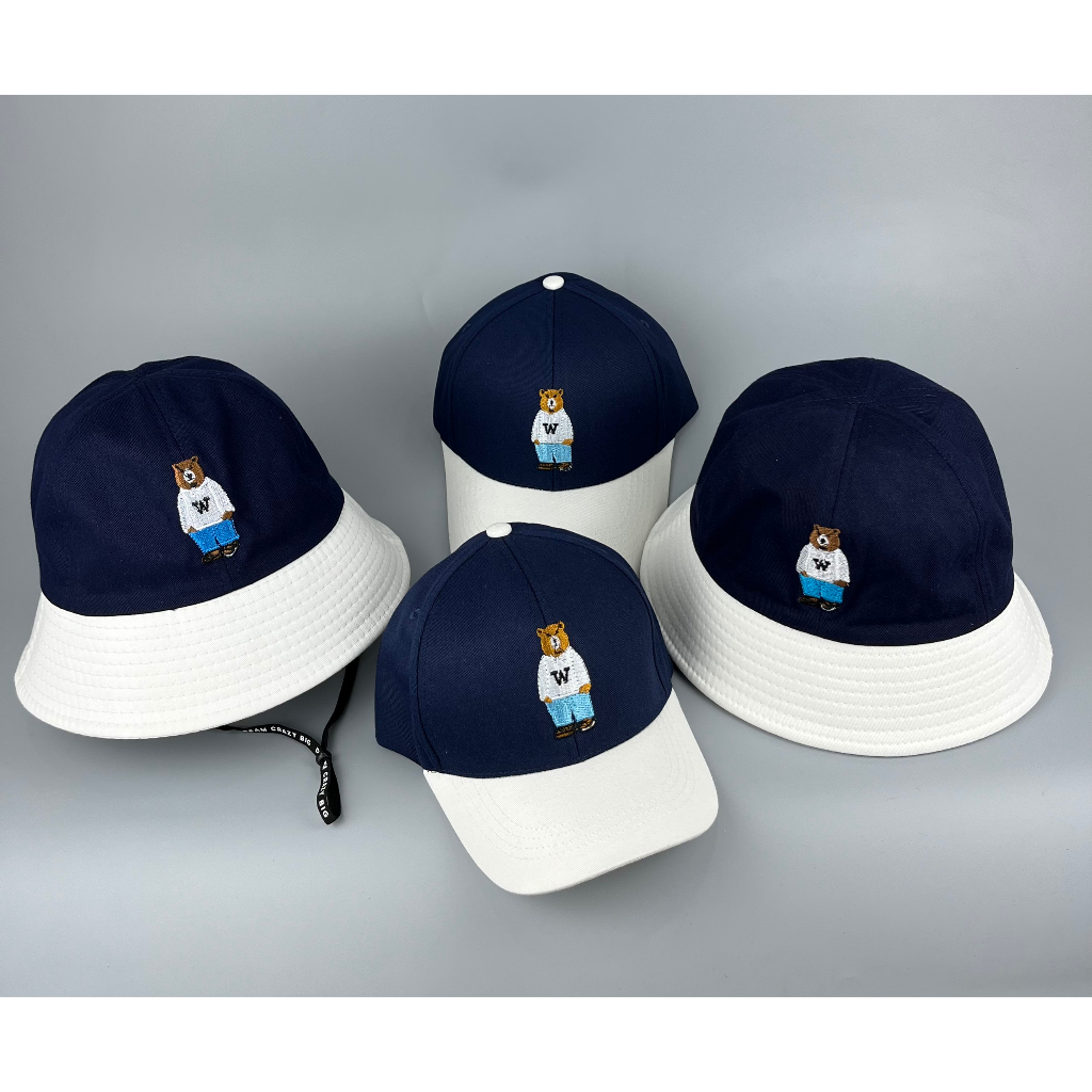 Nón kết thêu GẤU cho bé Trai - Mũ tai bèo thêu gấu cho trẻ em