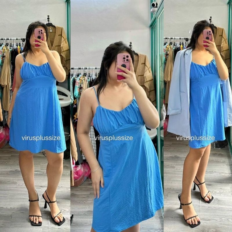 [virusplussize]ĐẦM MNG 2 dây xuất xịn bigsize