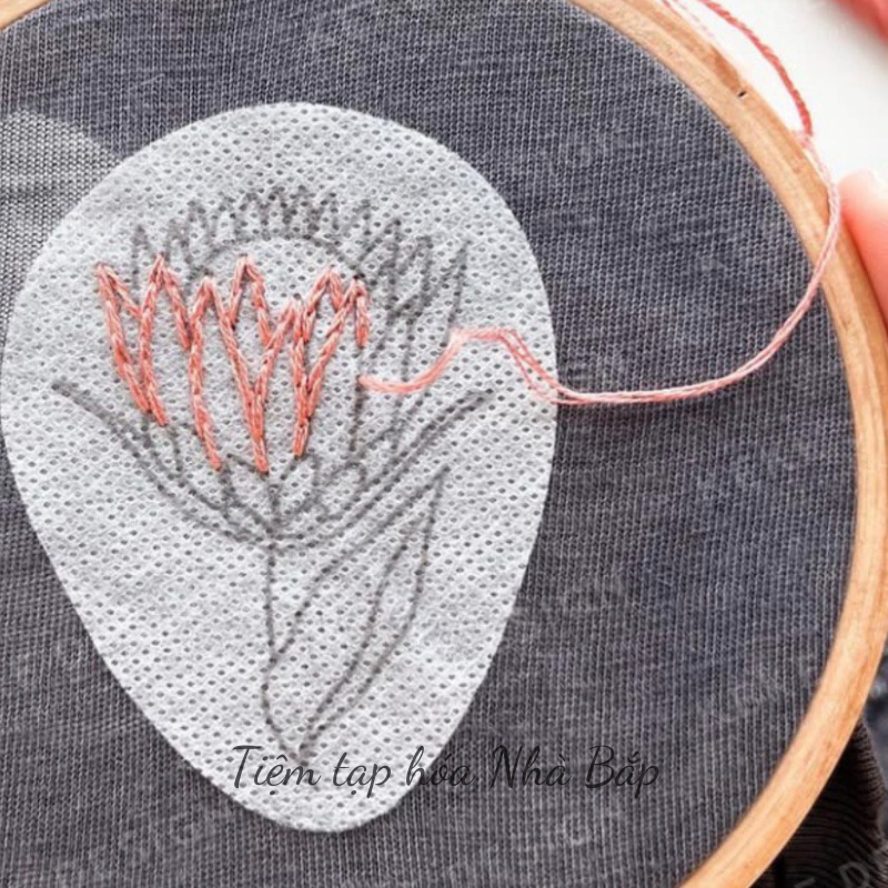 Mếch tan dính in mẫu thêu tiện dụng