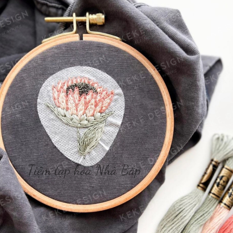 Mếch tan dính in mẫu thêu tiện dụng