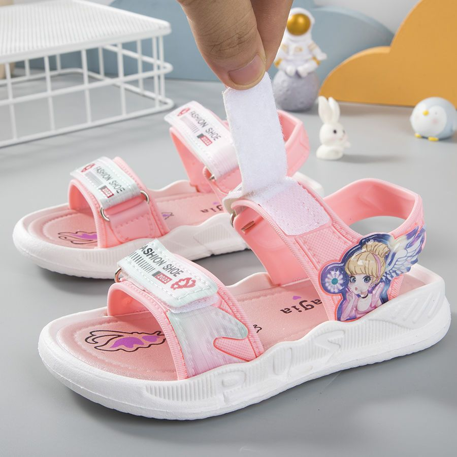 Giày Sandal CẦU VÒNG Quai Dán Đế Mềm Đơn Giản Cho Bé Gái