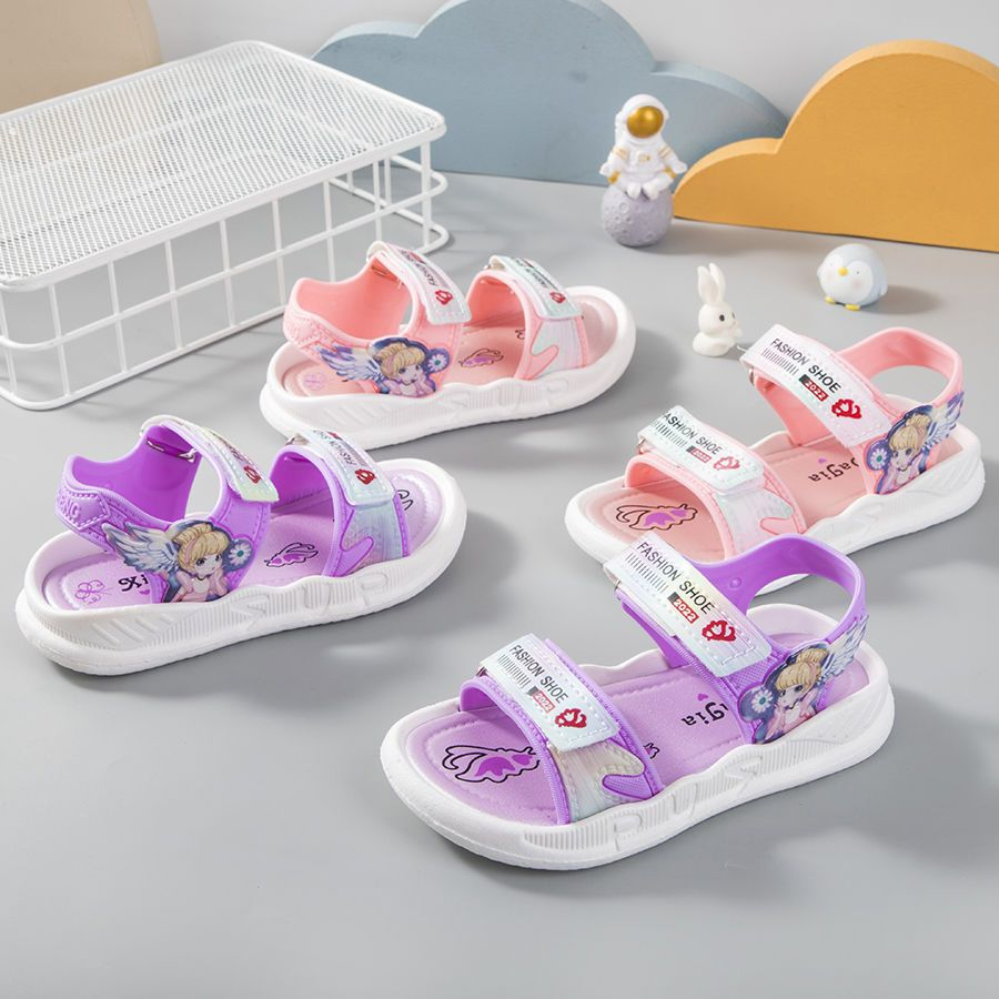 Giày Sandal CẦU VÒNG Quai Dán Đế Mềm Đơn Giản Cho Bé Gái