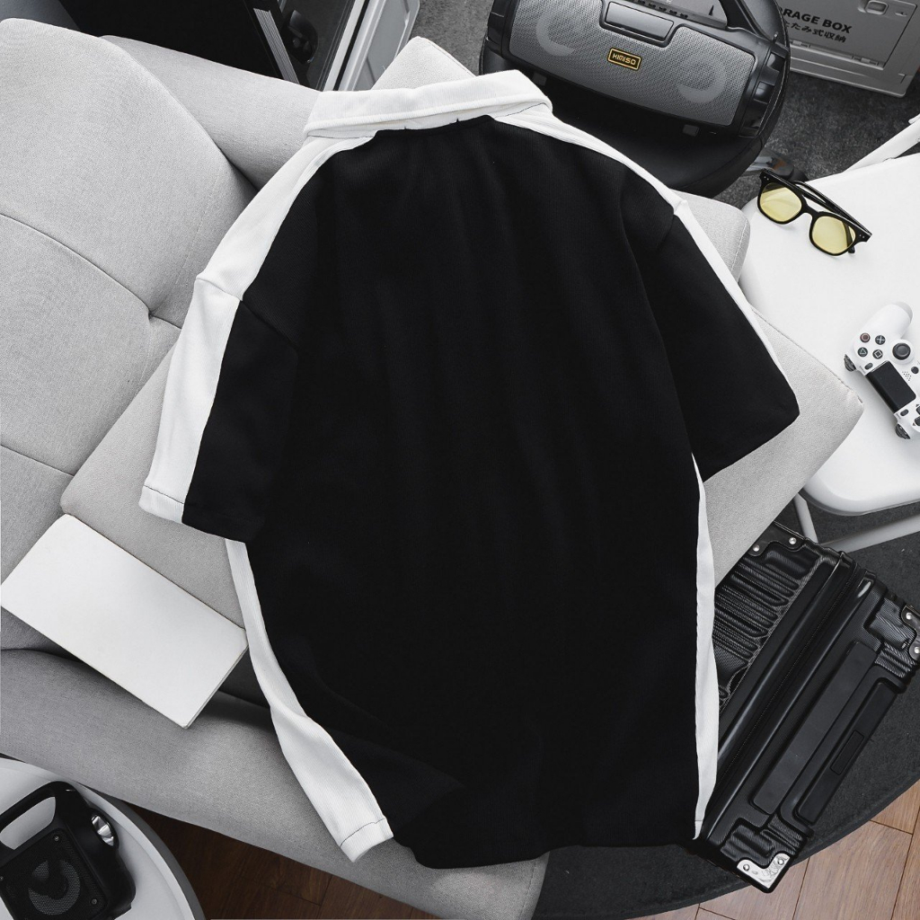 Set bộ quần áo polo viền dây kéo nửa, short nỉ sọc to thời trang bigsize nam cỡ đại 140kg