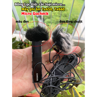 Bông lọc gió micro, micro gochek và máy ghi âm S0NY Tx650, tx660